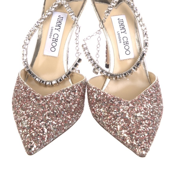 Jimmy Choo Saeda Pump in Glitter Pink size 10 / 40 - Picture 7 of 8